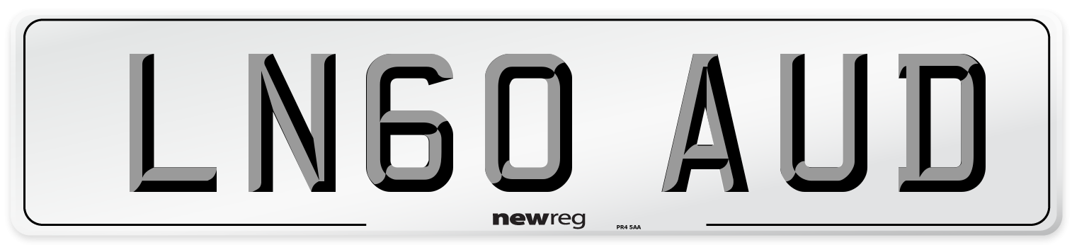 LN60 AUD Number Plate from New Reg